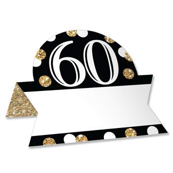 Big Dot of Happiness Adult 60th Birthday - Gold - Birthday Party Tent Buffet Card - Table Setting Name Place Cards - Set of 24