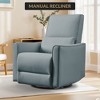 Swivel Rocking Recliner Chair, Manual Leather Recliner Glider, Comfortable Rocker, for Living Room, Bedroom - 4 of 4