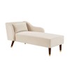 Modern Velvet Chaise Lounge Chair, Upholstered Arm Chaise Lounge with Curved Armrest, Sleeper Lounge Sofa Couch for Bedroom Office Living Room - 4 of 4