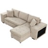 NicBex Modern Pull Out Sofa Bed Convertible Sleeper Sofa with Storage Chaise and 2 Stools for Living Room - 4 of 4