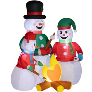 TopComfy Decorative Holiday Scene Props Christmas Inflatable Snowman Family Blow Up Snowman Family for Yard Decor, Multicolored, 12.61"*7.09"*13.79" - 1 of 4