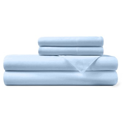 Hotel Sheets Direct Rayon made from Bamboo Fiber Cooling Moisture Wicking 4 Piece Sheet Set with Standard Pillowcases, California King, Light Blue
