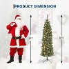 6/7.5/9/12ft Pencil Artificial Christmas Tree with LED Lights, Mixed PVC Flocked, Slim Prelit Tree, Easy Assembly, Indoor Outdoor Holiday Decoration - 2 of 4