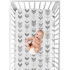 Sweet Jojo Designs Gender Neutral Baby Fitted Crib Sheet Mod Arrow Grey and White - 4 of 4