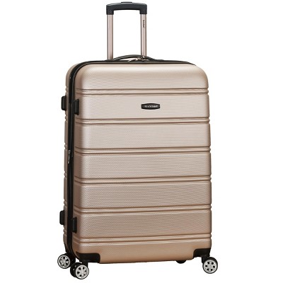 Rockland Melbourne Hardside Expandable Luggage with Spinner Wheels Champagne Checked Large 28"