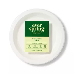 Disposable Plate 7" - White - 20ct - Everspring™