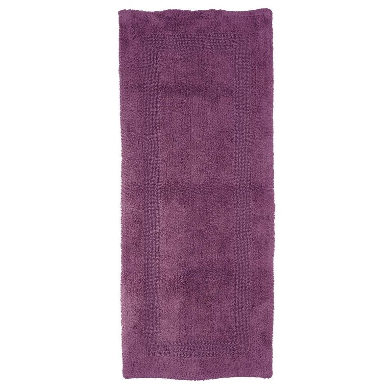 24&#34;x60&#34; 100% Cotton Reversible Bath Mat Purple - Hastings Home, 1 of 4