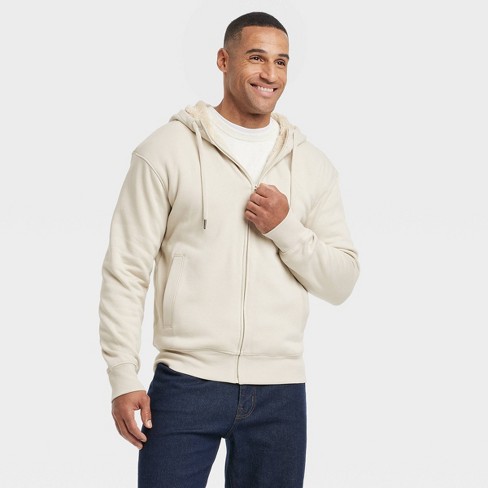 Mens lined zip up hoodie online