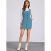 INSPIRE CHIC Women's Corduroy Button Down Scoop Neck Pockets Casual Pinafore Overall Dress - 4 of 4