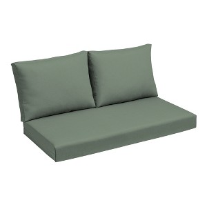 ARDEN earthFIBER Outdoor Loveseat Cushion Set, 48 x 24, Water Repellent, Fade Resistant, Loveseat Bottom and 2 Back Cushions for Loveseat, Bench - 1 of 4