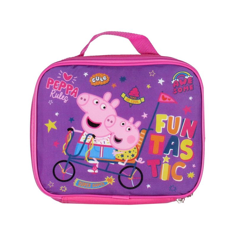 Peppa Pig School Travel Backpack Set For Girls With Insulated Lunch Box Pink, 5 of 8