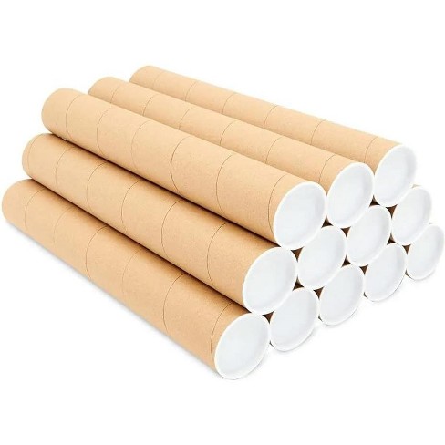 supplyhut 32 - 2" x 18" Round Cardboard Shipping Mailing Tube Tubes With End Caps - image 1 of 4