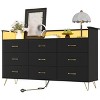 9 Drawer Dresser for Bedroom, 62" Wide Chest of Drawers with Gold Handles & Charging Station, Clothing Storage Organizer for Hallway Bedroom - 3 of 4