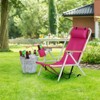KTMBDW Folding Beach Chair Adjustable Headrest w/4 Flexible Tilt Angle, Cup Holder Portable High Strength Cleanable Fabric for Sand Camping Lawn - 3 of 4