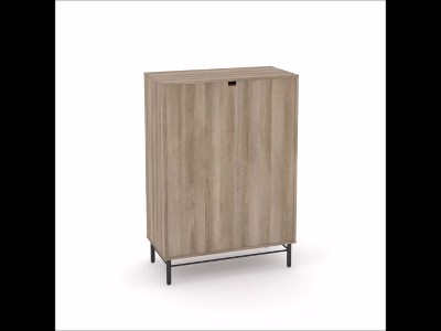 Sky Oak and White 4-Drawer Vertical Chest with Soft Close