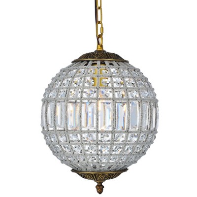 Elegant Lighting Olivia Collection Pendant D:12in H:17in Lt:1 French Gold Finish (Royal Cut Crystals)