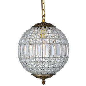Elegant Lighting Olivia Collection Pendant D:12in H:17in Lt:1 French Gold Finish (Royal Cut Crystals) - 1 of 4