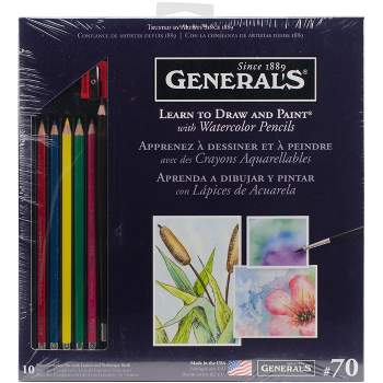 General Pencil Learn to Draw & Paint Watercolor Pencils-10 Pieces
