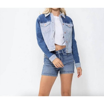 Women's Color Block Denim Jacket - Judy Blue