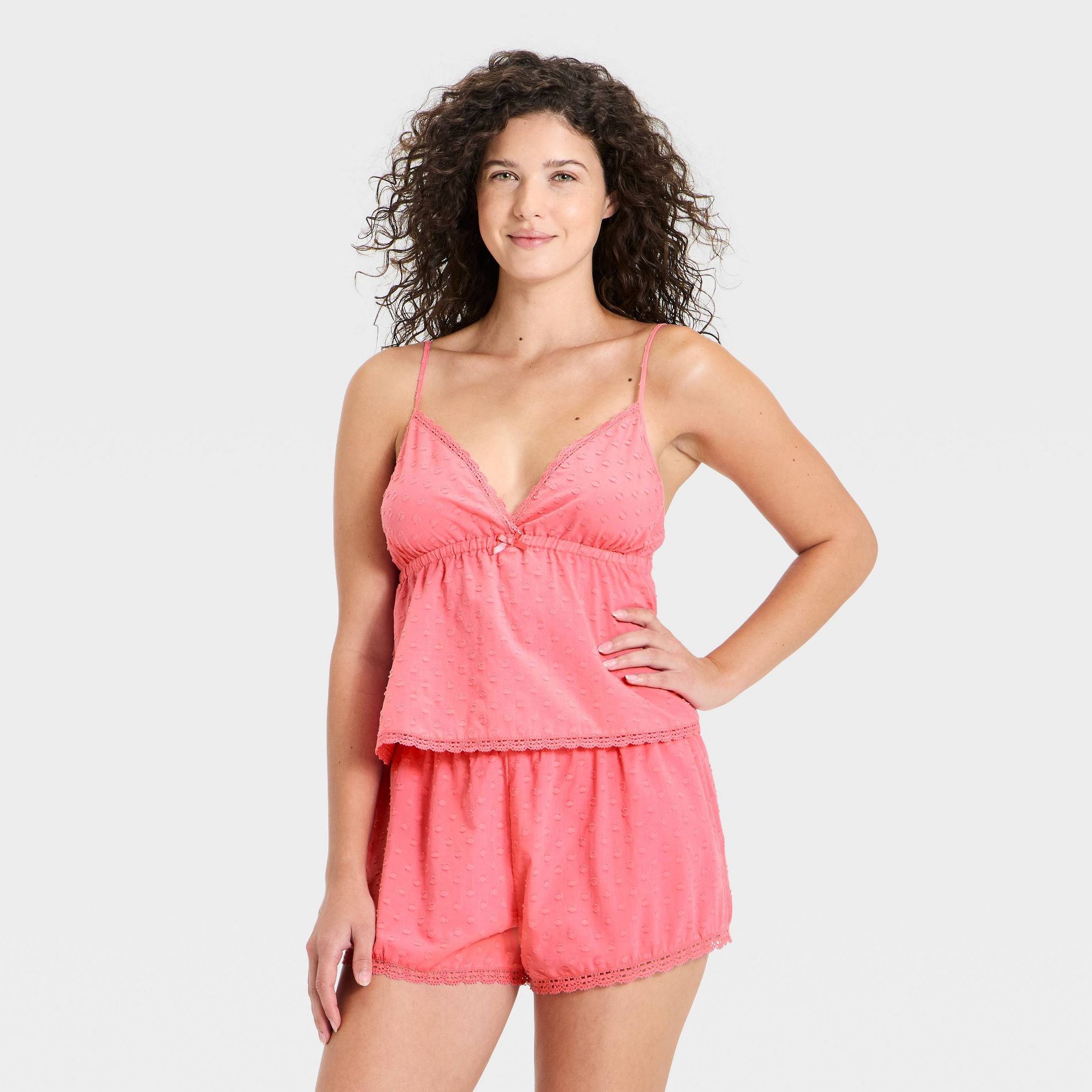 Women's Lace Trim Tank Top and Shorts Pajama Set - Wild Fable™