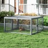 AZL1 Life Concept Pet Crates and Houses Folding Rabbit Hutch with Lockable Doors and Ground Stakes, Rabbit House, Gray, 43.3"*37"*21.2" - 2 of 4