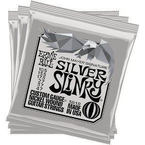 Ernie Ball John Mayer Silver Slinky Nickel Wound Electric Guitar Strings 3-Pack Tin 10.5 - 47 - 1 of 4