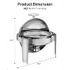 6QT Roll Top Chafing Dish Buffet Set, Food-Grade Stainless Steel Commercial Chafer for Catering, Parties, and Weddings, Round - 3 of 4