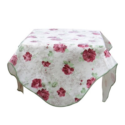 35"x35" Square Vinyl Water Oil Resistant Printed Tablecloths Dark Peony - PiccoCasa