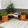 Sunnydaze Outdoor Meranti Wood with Teak Oil Finish Wooden Garden Planter Box Bench Seat - 68" - Brown - 4 of 4