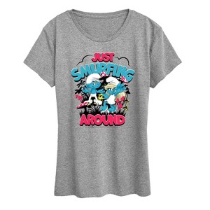 Women's - Smurfs - Just Smurfing Around Short Sleeve Graphic T-Shirt - 1 of 4