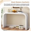 Farmhouse Console Table with Cedar Veneer,Wood Entryway Table for Living Room or Hallway,Rustic Sofa Table with Curved Design-Coolbibila - 3 of 4