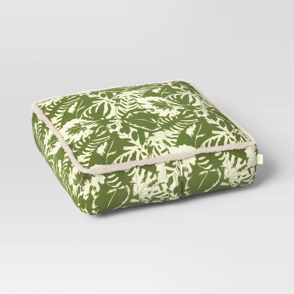 Photos - Pillow 24"x6" Outdoor Patio Floor Cushion Tropical Foliage Green - Threshold™