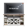 OKD 60" Farmhouse TV Stand w/Sliding Barn Door & Adjustable helves - 3 of 4