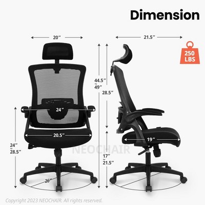Black High Back Mesh Executive Swivel Office Chair with Adjustable Arms