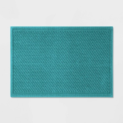 turquoise bath mat