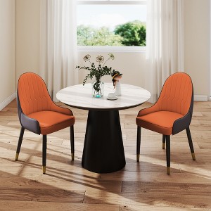 WJSHome Kitchen Chairs Mid-Century Modern Dining Chairs Set of 2, Upholstered Kitchen Chairs with Metal Legs for Dining Room - 1 of 4