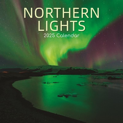 The Gifted Stationery 2025 Square Wall Calendar, Northern Lights, 16-Month Natural World Theme with 180 Reminder Stickers (12x12 In)