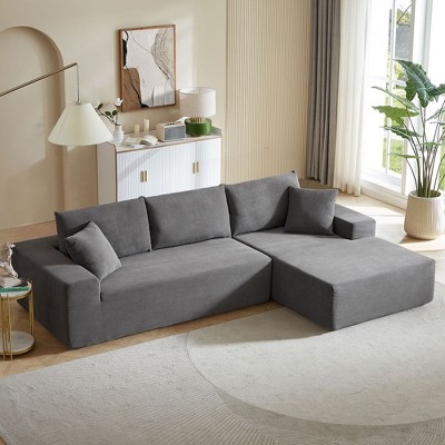 Modular Sectional Sofa Set, Modern Minimalist Style L-Shape Fabric Couch, Free Combination Upholstered Sleeper Sofa For Living Room, Bedroom, Salon