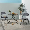 Faux Leather Padded Foldable Chair Set,Commercial Folding Chairs,Home Office Picnic Camping Chair,Upholstered Dining Room Chair-Cuddlewood - 3 of 4
