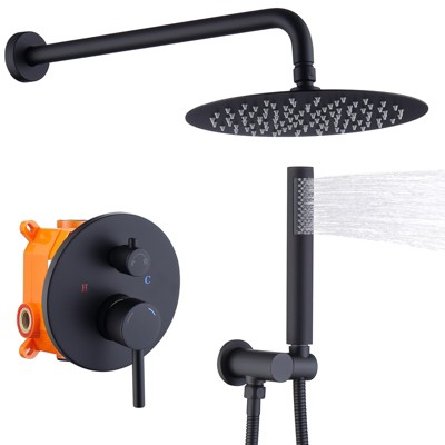 Shower System Shower Faucet Combo Set Wall Mounted with 10" Rainfall Shower Head and handheld shower faucet