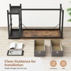 Infurnic Desks with Drawers and Headphone Hook Storage Shelf, Modern Desk for Office Bedroom Living Room, Brown, 33"*20"*27" - 4 of 4