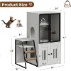 Hidden Litter Box Furniture, 2 Tier Enclosed Litter Box Furniture with Doors, Hidden Storage and Ladder - 2 of 4