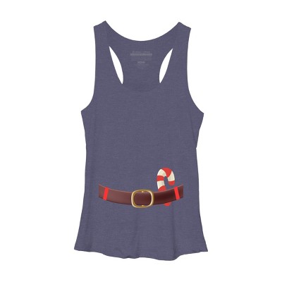 Women's Design By Humans Christmas Candy Cane Belt By BenX Racerback Tank Top