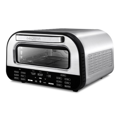 Gourmia All-In-One Indoor Pizza Oven, Toaster Oven, and Air Fryer w/ 6 Pizza Presets and 7 Cooking Functions: 1800W, Stainless Steel