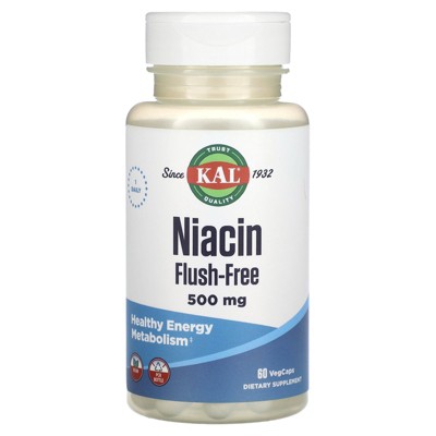 KAL Niacin, Flush-Free, 60 VegCaps