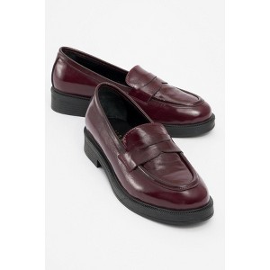 Bree - Burgundy Patent Platform Leather Loafers (Women) | Forever & Always Shoes - 1 of 4