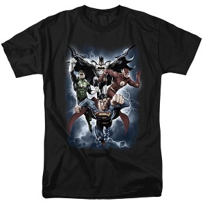 Jla The Coming Storm Adult T-Shirt - 1 of 4