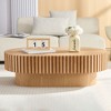 Lyngins Modern Handcraft Drum Coffee Table, Ellipse Coffee Table for Living Room, 43.7" Multi-Functional Living Room Table & Center Table - 2 of 4