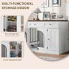 Indoor Dog House End Table，37 Inch Wooden Dog Crate Furniture, Dog Kennel Furniture with Storage & Feeding Bowls, for Small to Medium-Large Dogs - 4 of 4