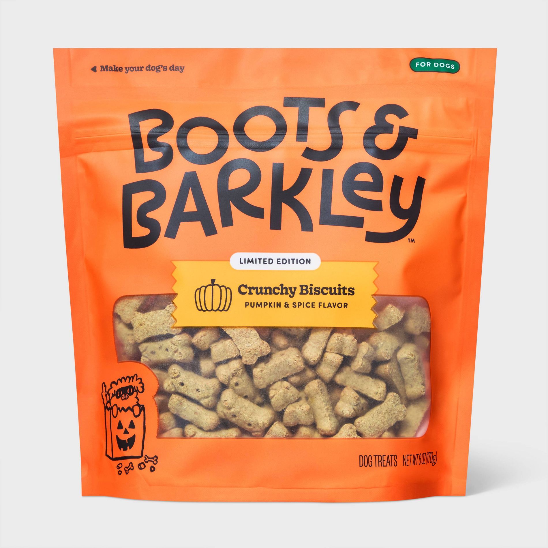 Dog Biscuits Pumpkin Spice Flavor Crunchy Treats - Boots & Barkley™ 16oz/6ct